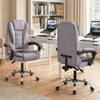 Big High Back Executive Chair with Linkage Armrests and Leather Padded Seat for Office-Gray