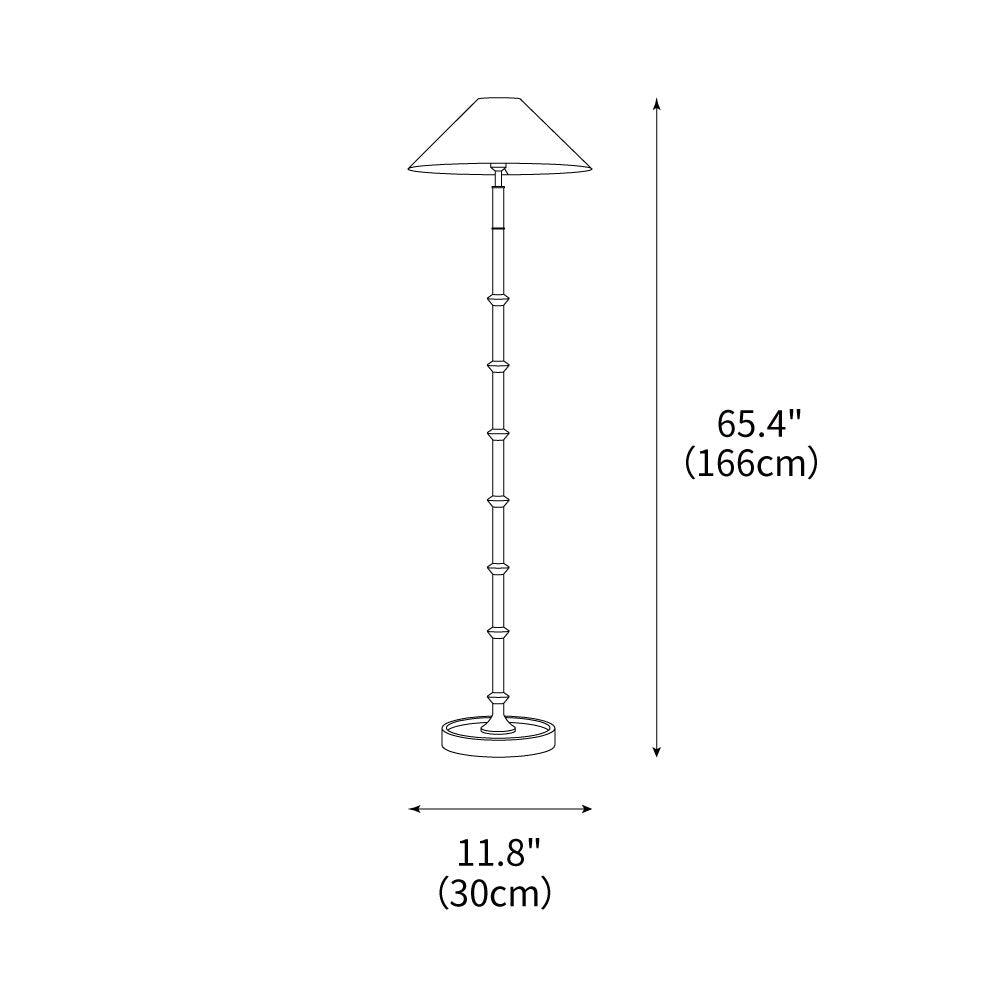Black Bamboo Floor Lamp 11.8