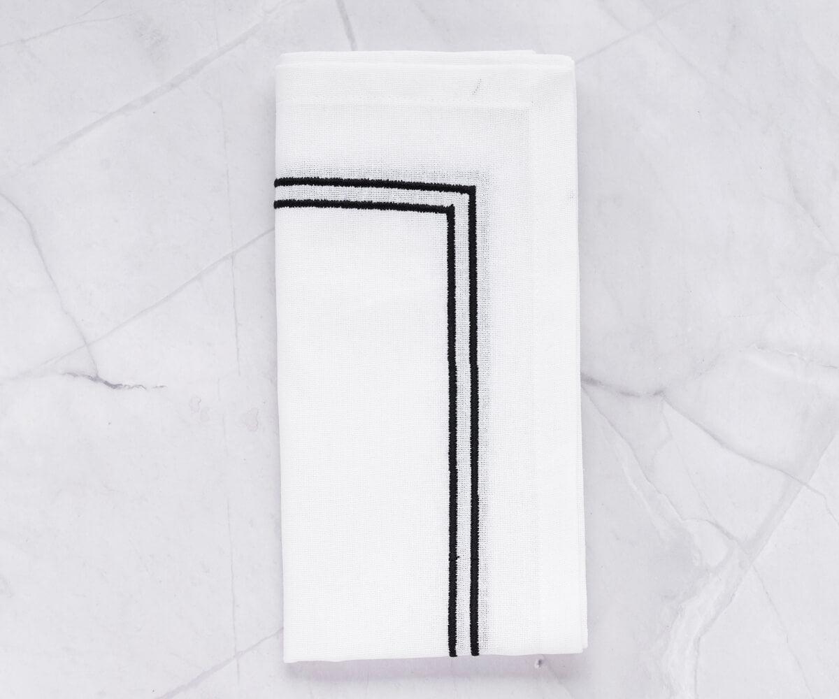 Embroidery Napkins - Black Dinner Napkins