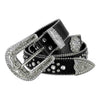 Black And Silver Flower Rhinestones Belt