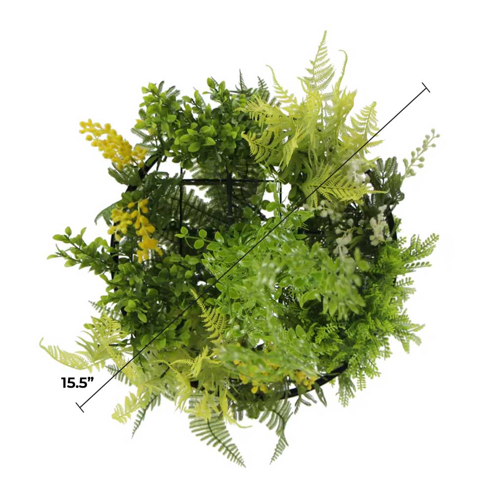 Draping Plant Artificial Roof Hanging Disc 25in – Black Frame – UV Resistant