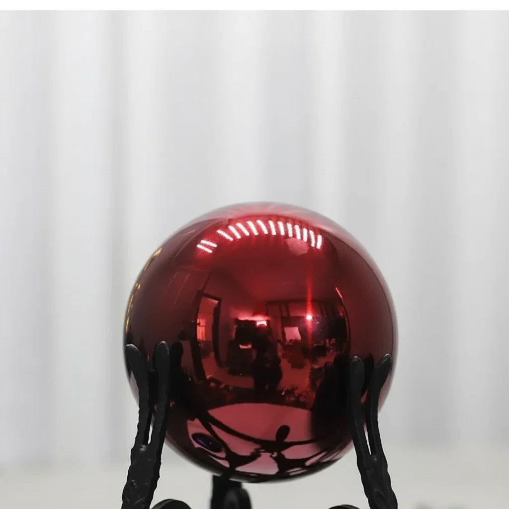 Black Iron Figure Sculpture with Silver Sphere for Your Modern Home
