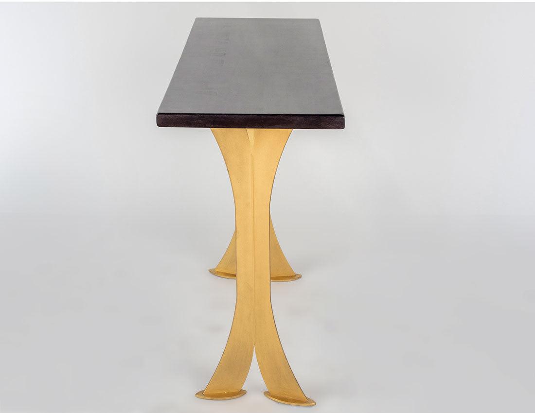 Split Leg Sofa Table (Black with gold legs)