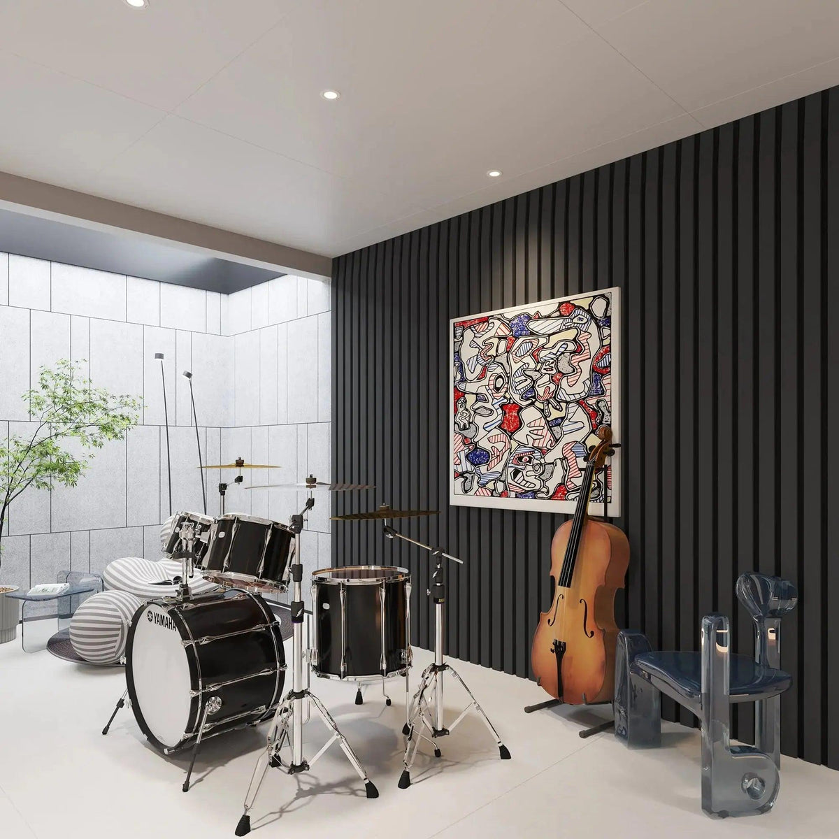 Solid Wood Acoustic Slat Wall Panels (Broad Strip)