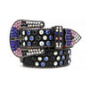 Black Skull Strap With Multi Studded Rhinestone Belt - Black / XS-Waist-28-29-Inches