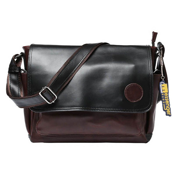 Black and Brown Messenger Bag