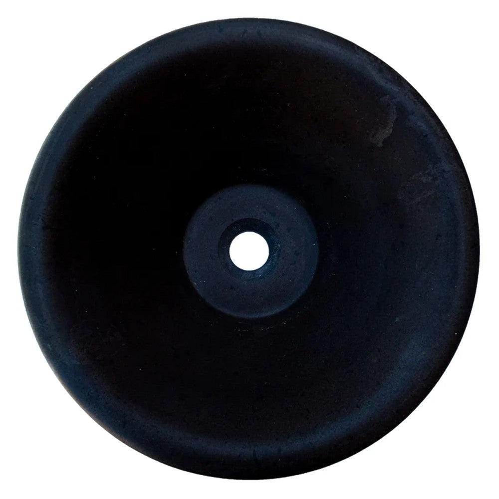 Black Andesite Natural Stone V-Shape Tapered Sink Honed-Matte  (D)16