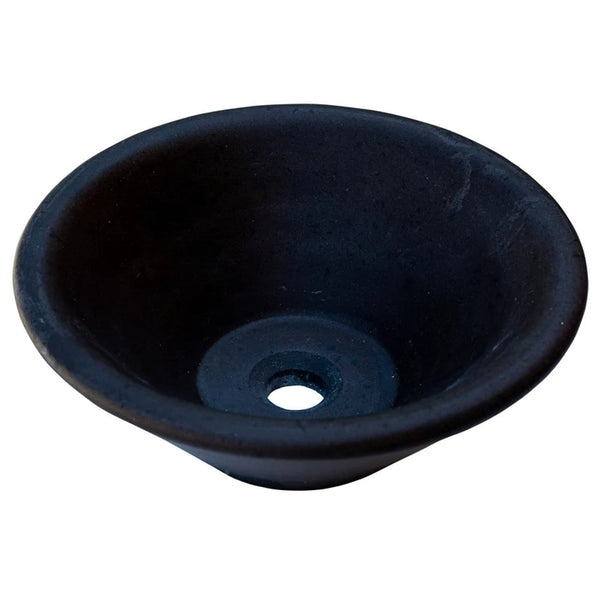 Black Andesite Natural Stone V-Shape Tapered Sink Honed-Matte  (D)16