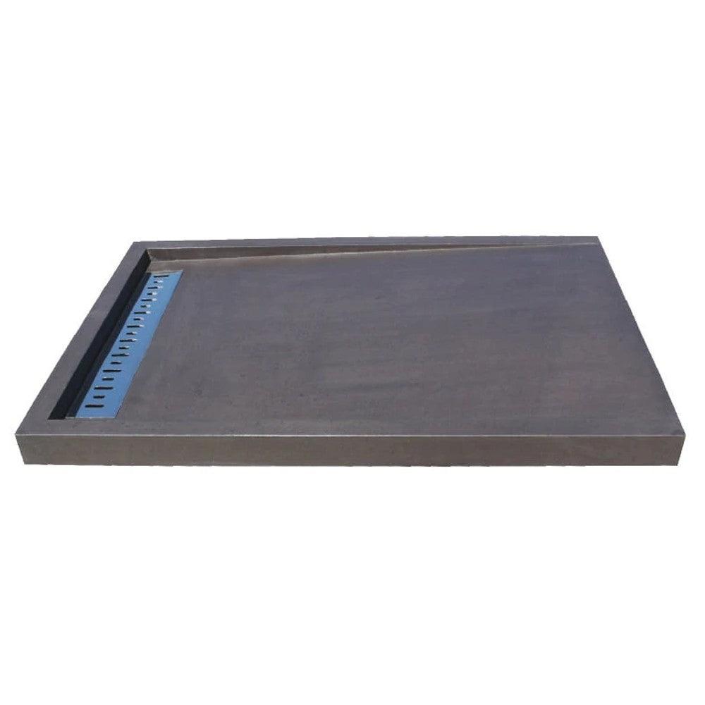 Black Basalt Rectangular Shower Base 32x48x3 - Honed Surface