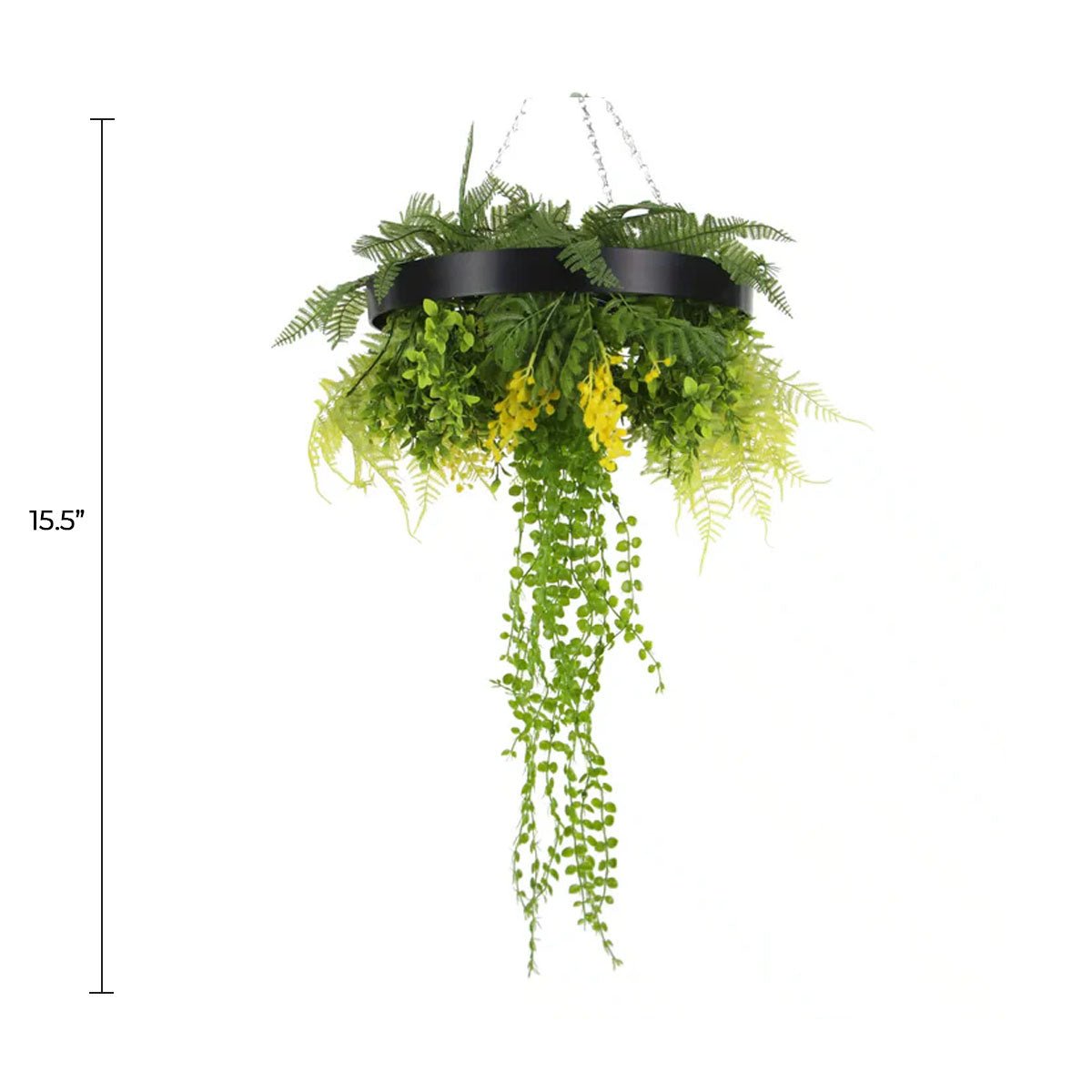 Draping Plant Artificial Roof Hanging Disc 25in – Black Frame – UV Resistant