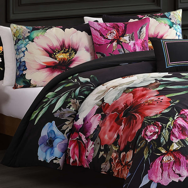 Bebejan Black Night Poppies 5 Piece Reversible Comforter Set