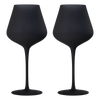 Matte Black Crystal Wine Glass - Set of 2 - Gift For Her, Him, Friend - Large 20 oz Glasses, Unique Italian Style Tall Drinkware - For Red & White, Colored Glassware - Gothic, Wedding, Halloween