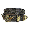 Gold Wing Buckle With Black Rhinestone Belt