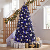 Black Artificial Christmas Halloween Tree with Purple LED Lights-6 ft - Black