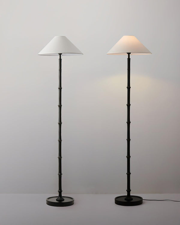 Black Bamboo Floor Lamp 11.8