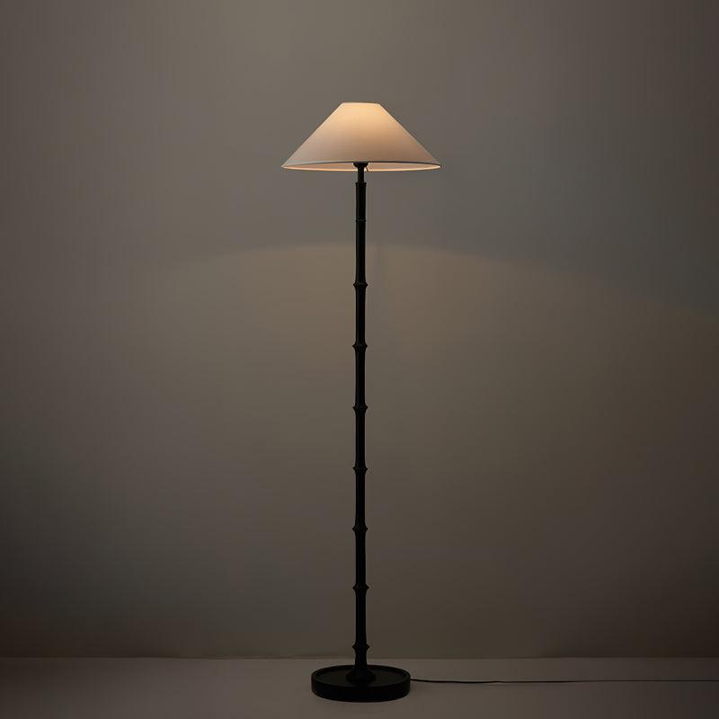 Black Bamboo Floor Lamp 11.8
