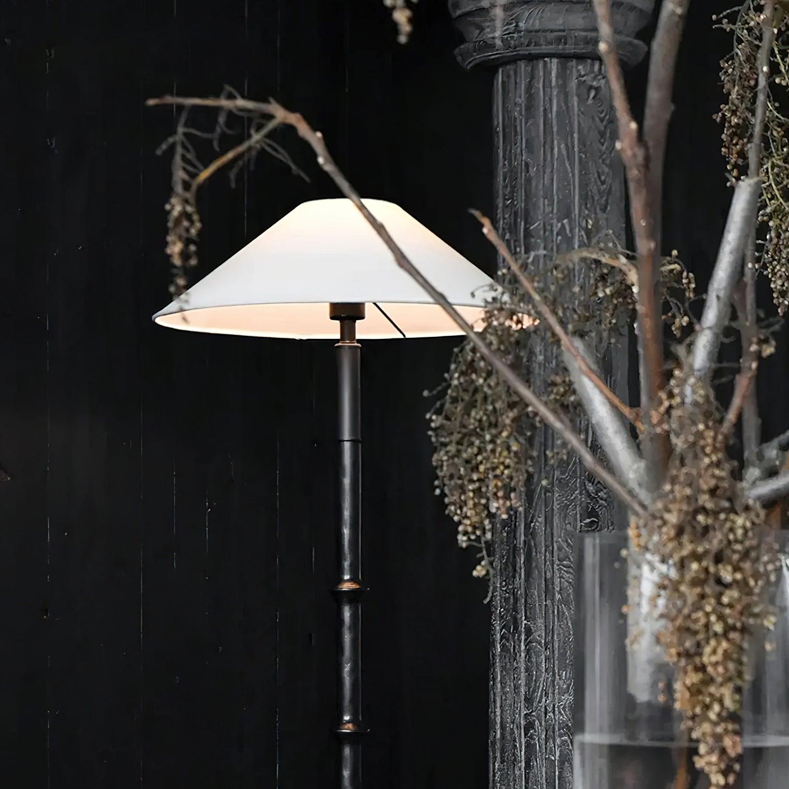 Black Bamboo Floor Lamp 11.8