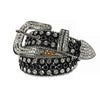 Black & Diamond White Studded Rhinestone Belt