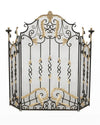 Burnished Gold 3 Panel Acanthus Gate Design Fire Screen