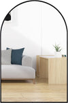 24x36 Inch Black Metal Framed Arched Wall Mirror