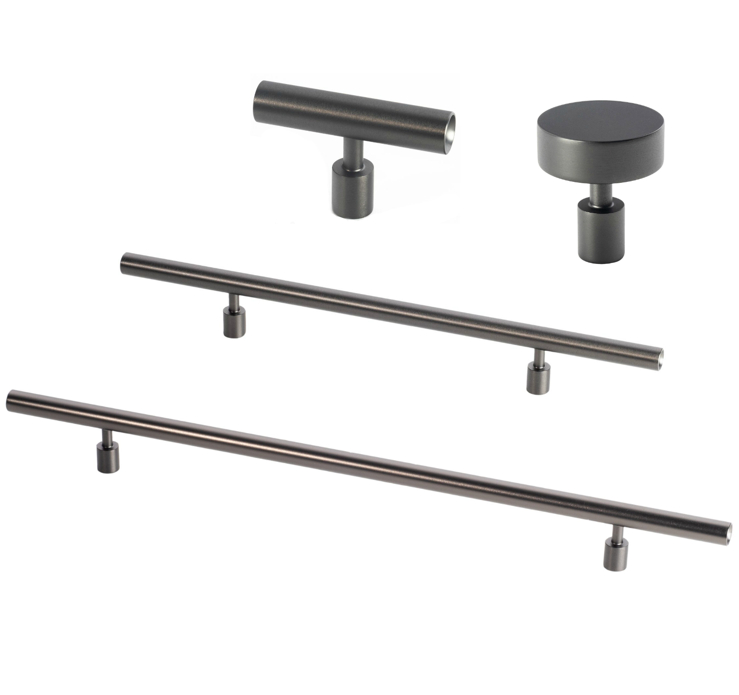 Lew’s Round Bar Series Black Stainless Steel Cabinet Knobs and Pulls