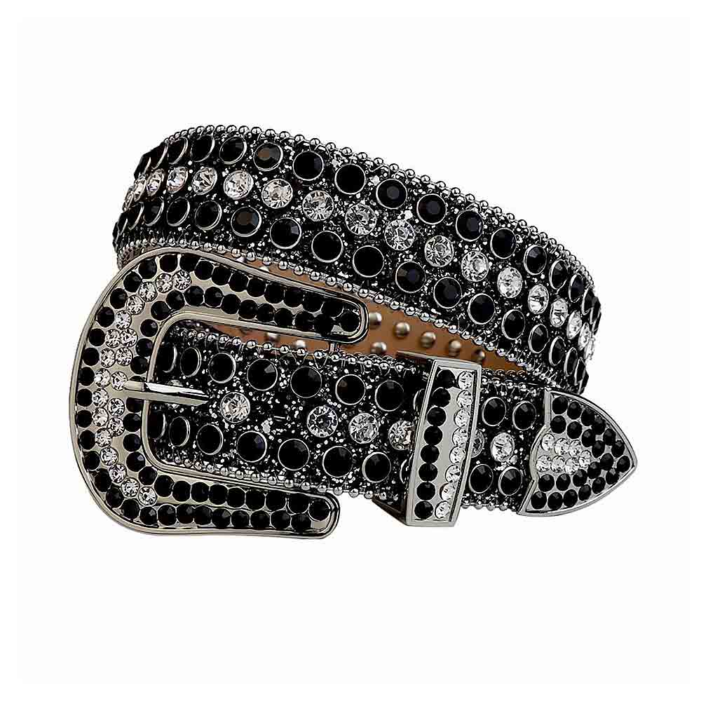 Black Strap Bedazzled Western Belt