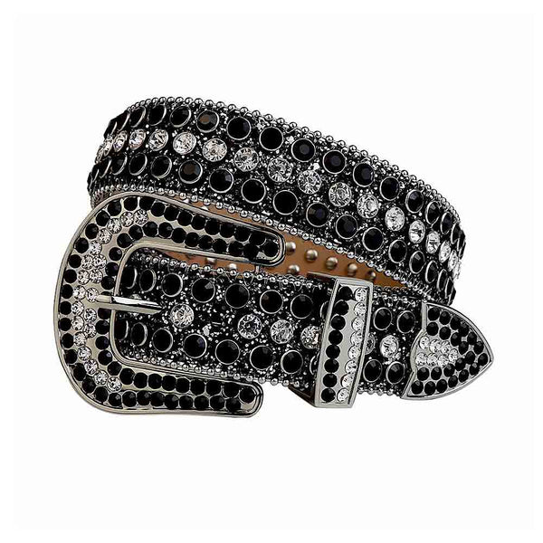 Black Strap Bedazzled Western Belt