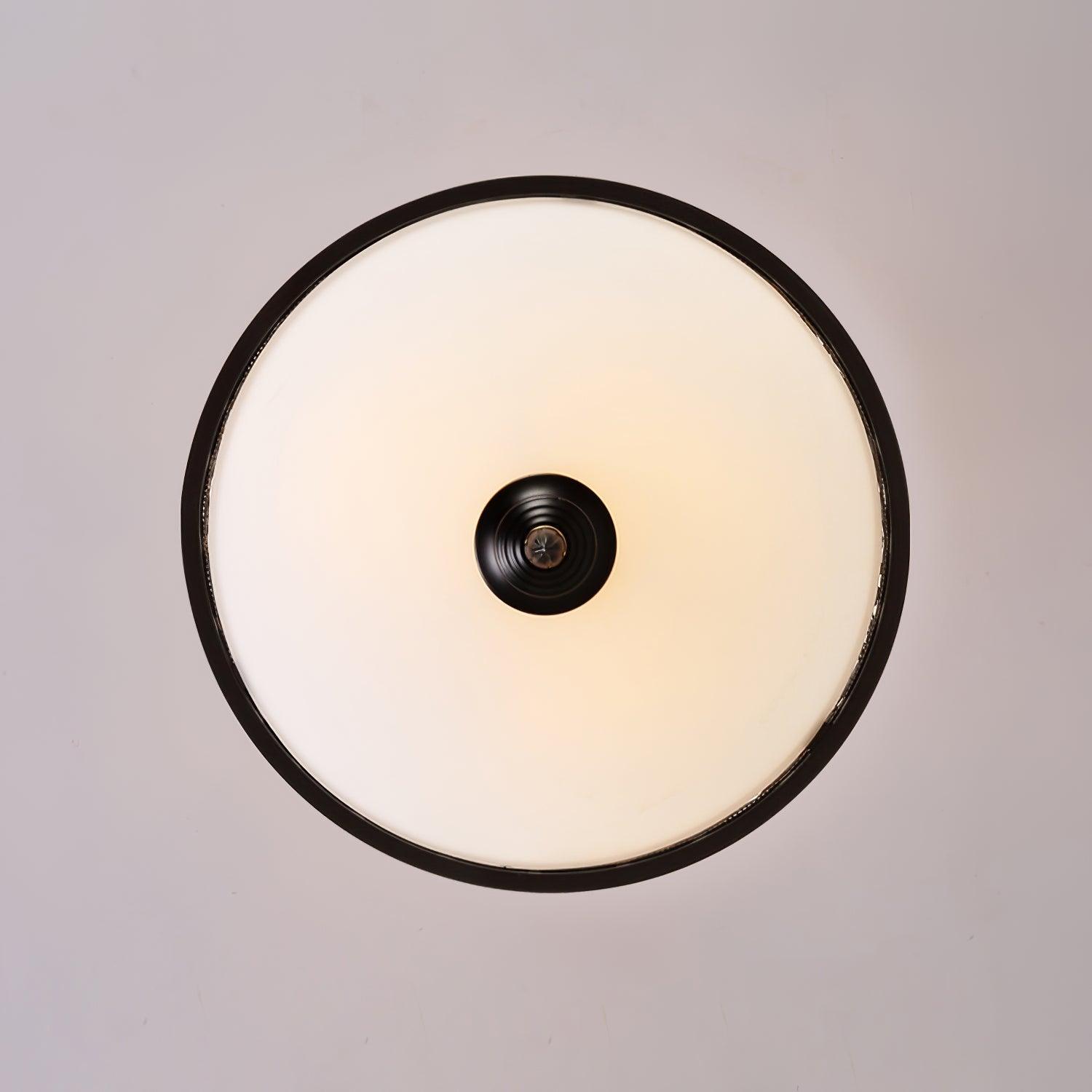 Black Vintage Bowl Frosted Glass Ceiling Light 16.9