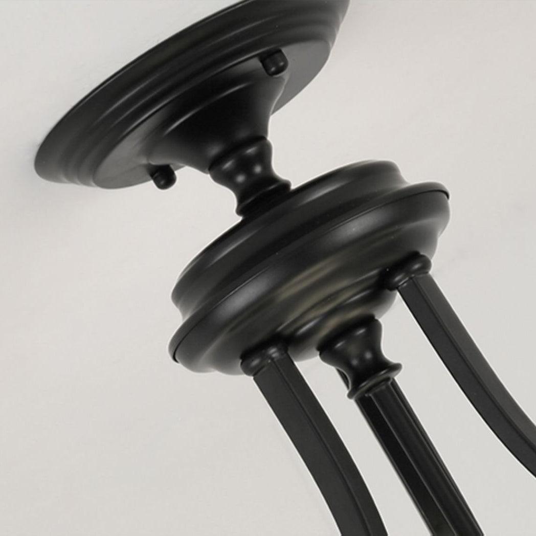 Black Vintage Bowl Frosted Glass Ceiling Light 16.9
