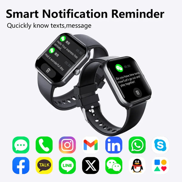 Blood Sugar Glucose Monitor Smart Watch for Diabetics SOS Emergency Alarm Call - Gifts for You 'n Me