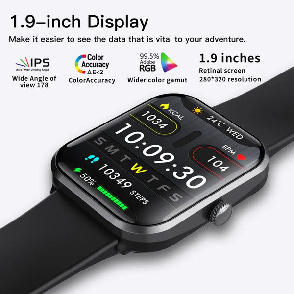 Blood Sugar Glucose Monitor Smart Watch for Diabetics SOS Emergency Alarm Call - Gifts for You 'n Me