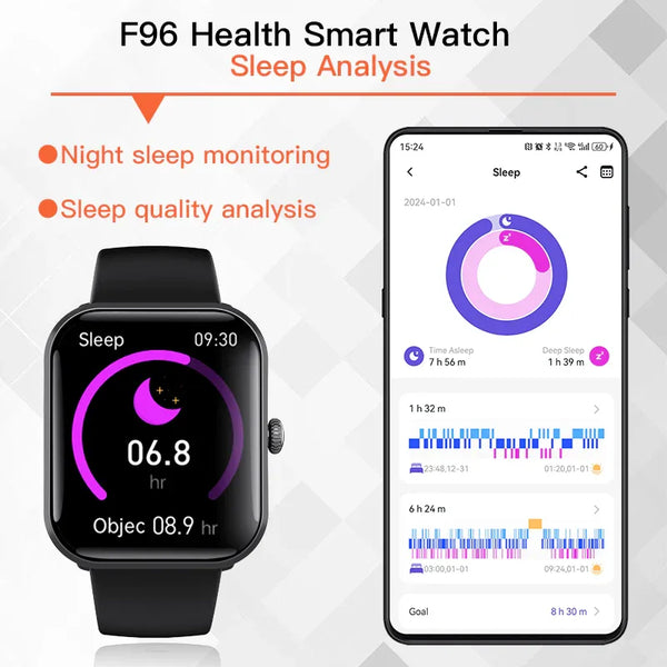 Blood Sugar Glucose Monitor Smart Watch for Diabetics SOS Emergency Alarm Call - Gifts for You 'n Me