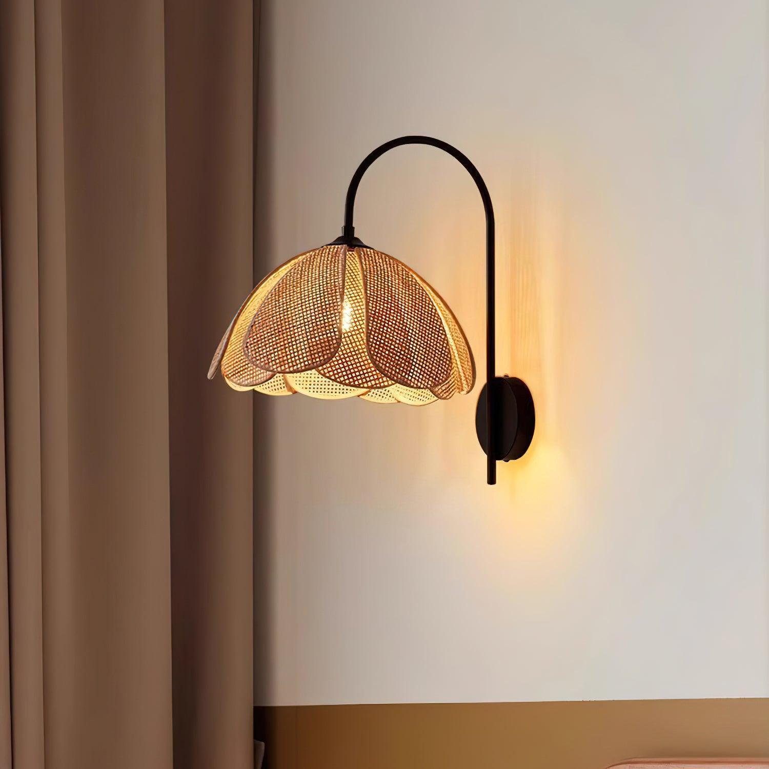 Bloom Rattan Wall Lamp 15.7