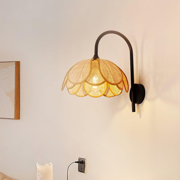 Bloom Rattan Wall Lamp 15.7