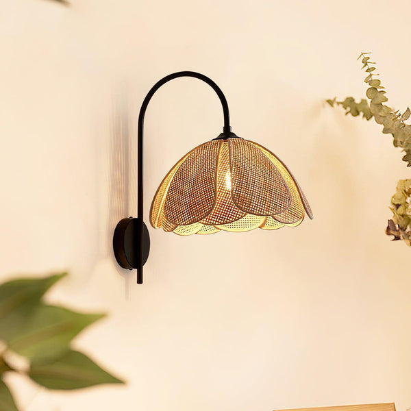 Bloom Rattan Wall Lamp 15.7