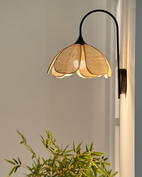Bloom Rattan Wall Lamp 15.7