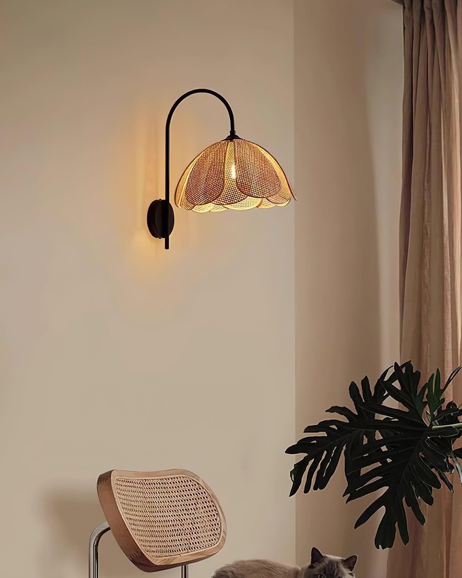 Bloom Rattan Wall Lamp 15.7