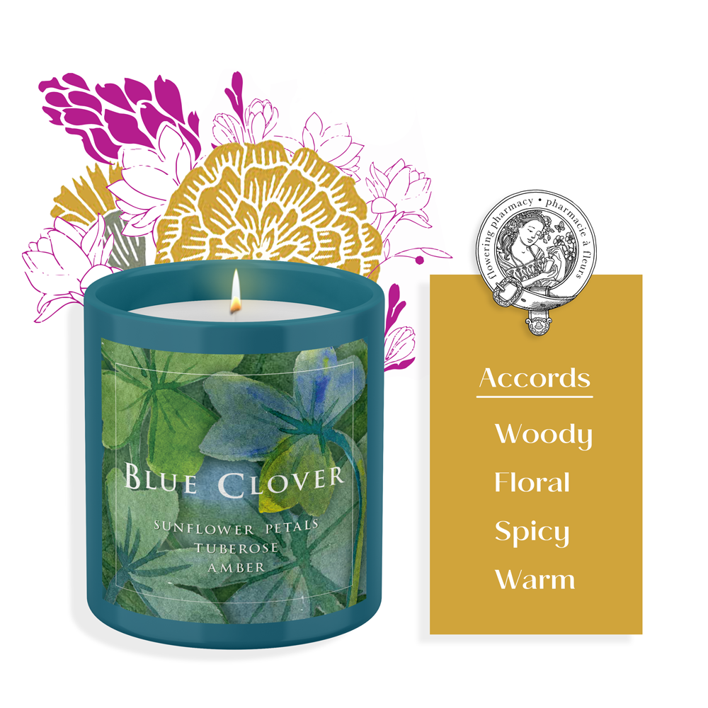 Blue Clover Candle bougie parfumée by Flowering Pharmacy®