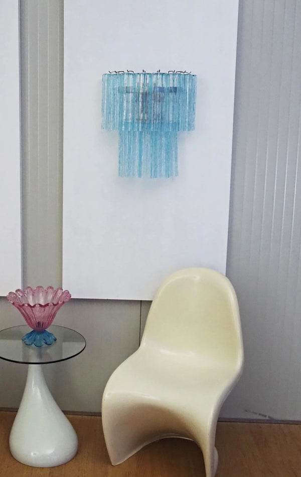 Blue Murano Glass Tube Wall Sconces
