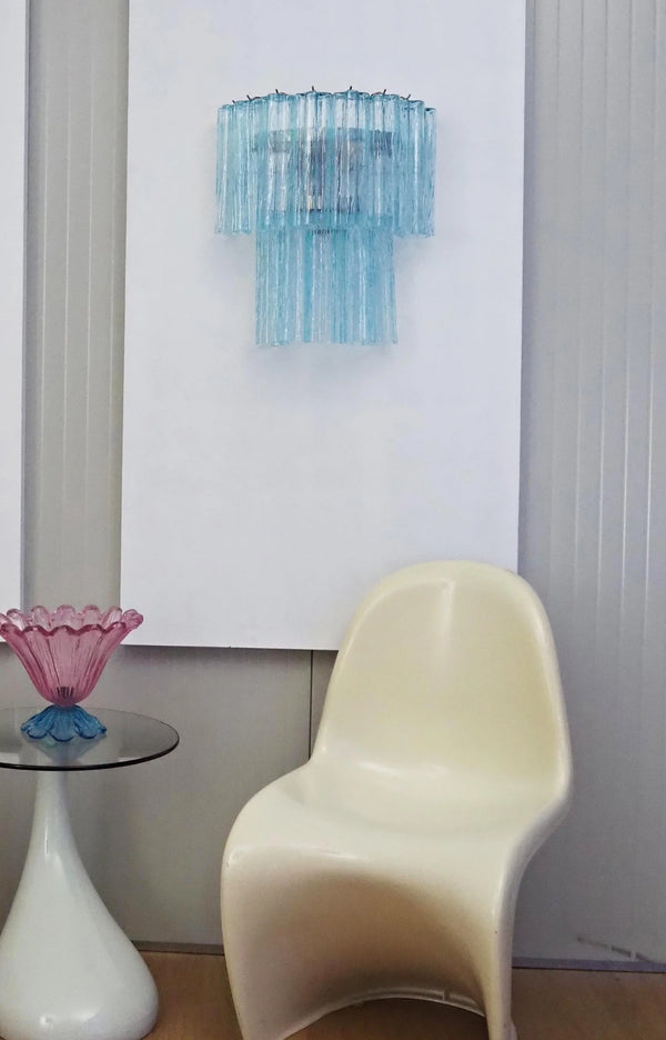 Blue Murano Glass Tube Wall Sconces