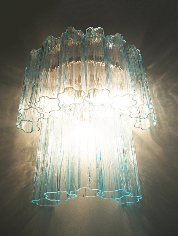 Blue Murano Glass Tube Wall Sconces