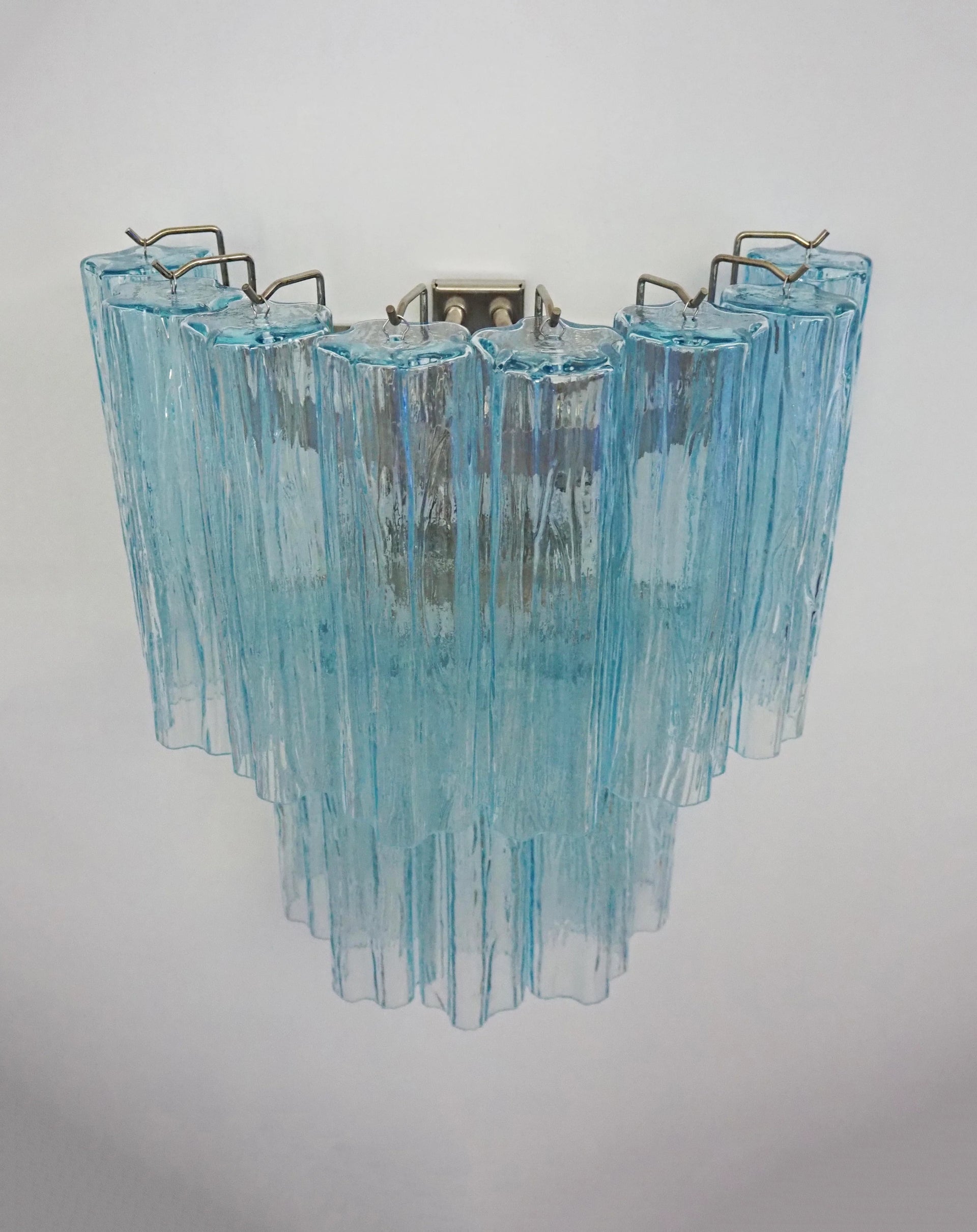 Blue Murano Glass Tube Wall Sconces