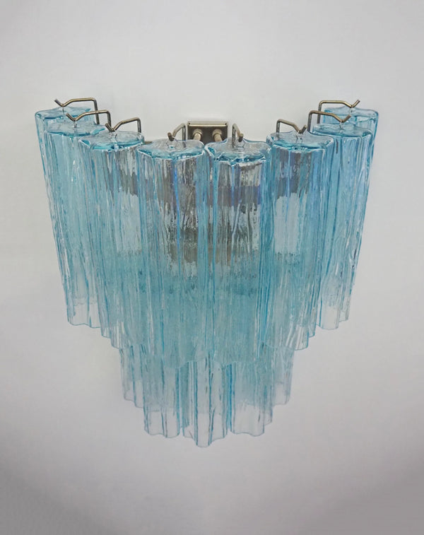 Blue Murano Glass Tube Wall Sconces