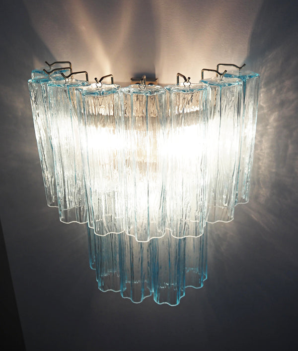 Blue Murano Glass Tube Wall Sconces