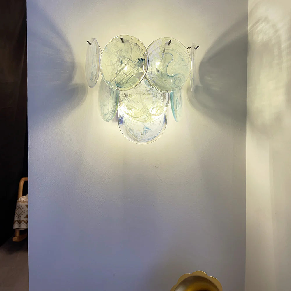 Blue Vintage Murano Glass Wall Lamp