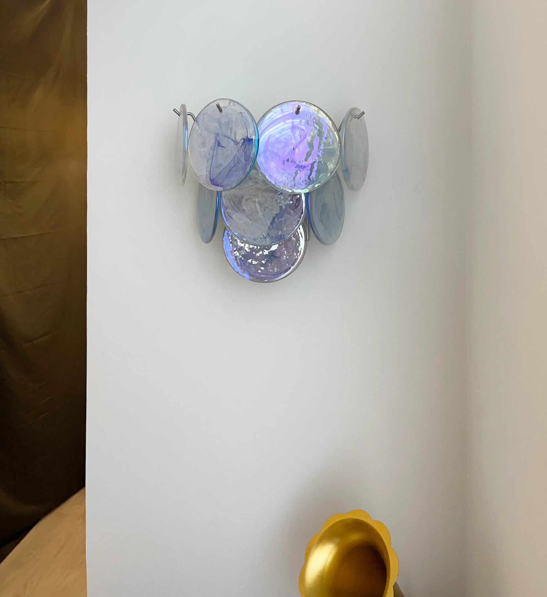 Blue Vintage Murano Glass Wall Lamp