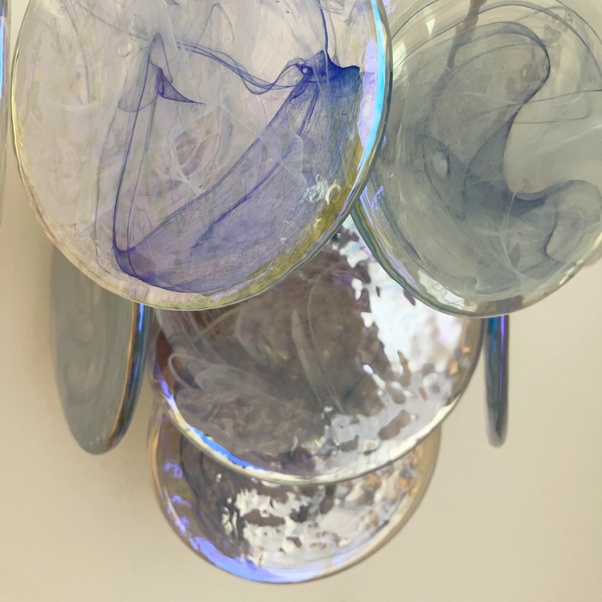 Blue Vintage Murano Glass Wall Lamp