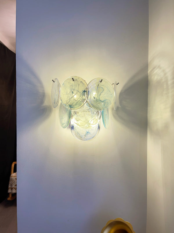 Blue Vintage Murano Glass Wall Lamp