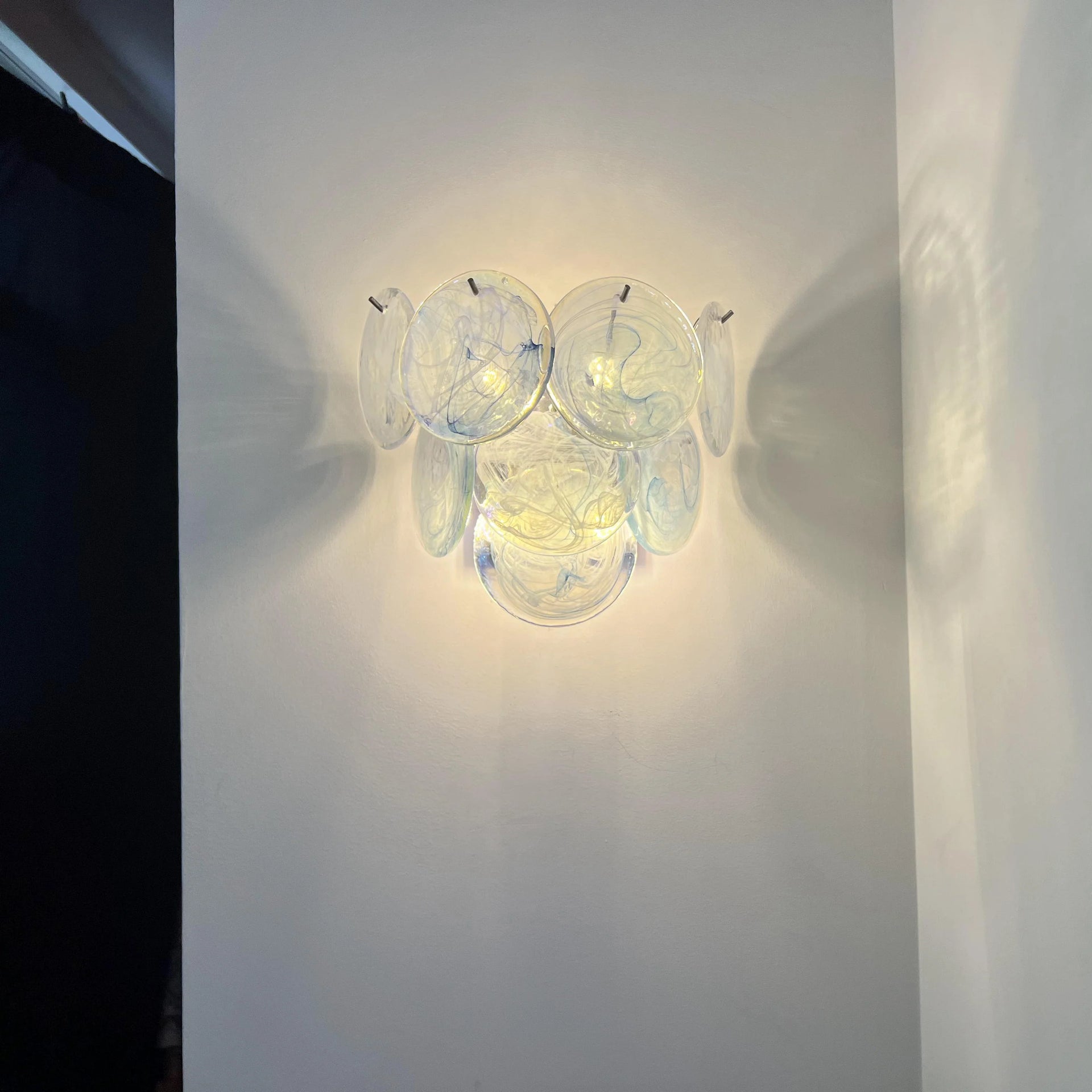 Blue Vintage Murano Glass Wall Lamp