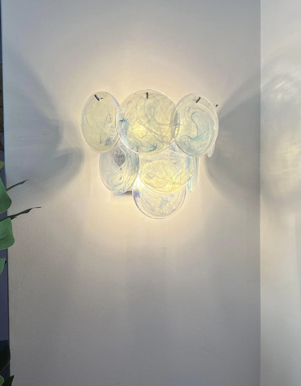 Blue Vintage Murano Glass Wall Lamp